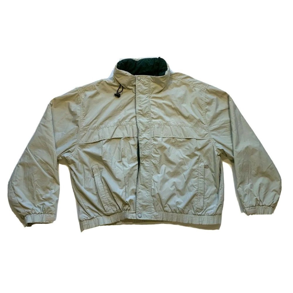 Vtg Eddie Bauer Outdoor Outfitter Nylon Lined Jacket Windbreaker Hidden Hood XXL